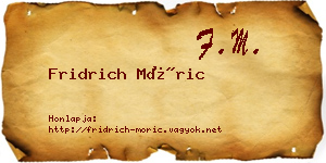 Fridrich Móric névjegykártya